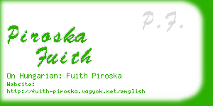 piroska fuith business card